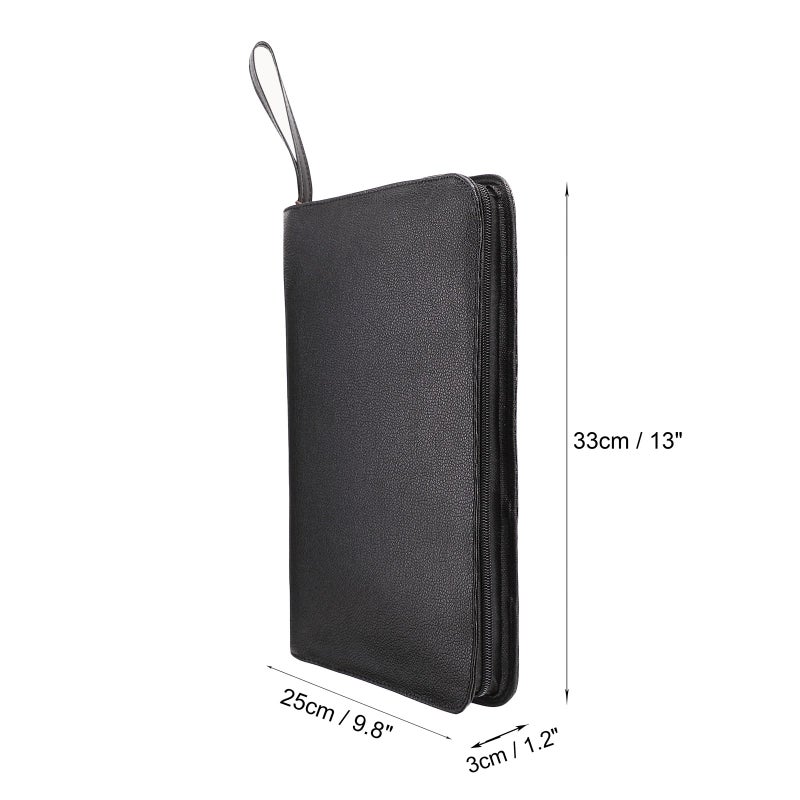 Topoomart 48 PU Leather Fountain Pen Case Large Capacity Black Roller Ball Pen Holder Bag Pouch - Image 2